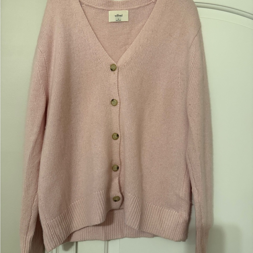 Wilfred Pale Pink V-Neck Button Cardigan